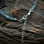 Load image into Gallery viewer, Flashy Labradorite Beaded Bracelet, Faceted Labradorite Beads Bracelet, Gemstone Silver Bracelet/Anklet, Yoga &amp; Meditation Bracelet, 3-4 MM