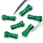 Load image into Gallery viewer, AAA Malachite Hand Shape Carving, Green Malachite Punch Shape Stone, 27 MM Loose Hand Fist Charm For Jewelry Making, Hamsa Charms Beads