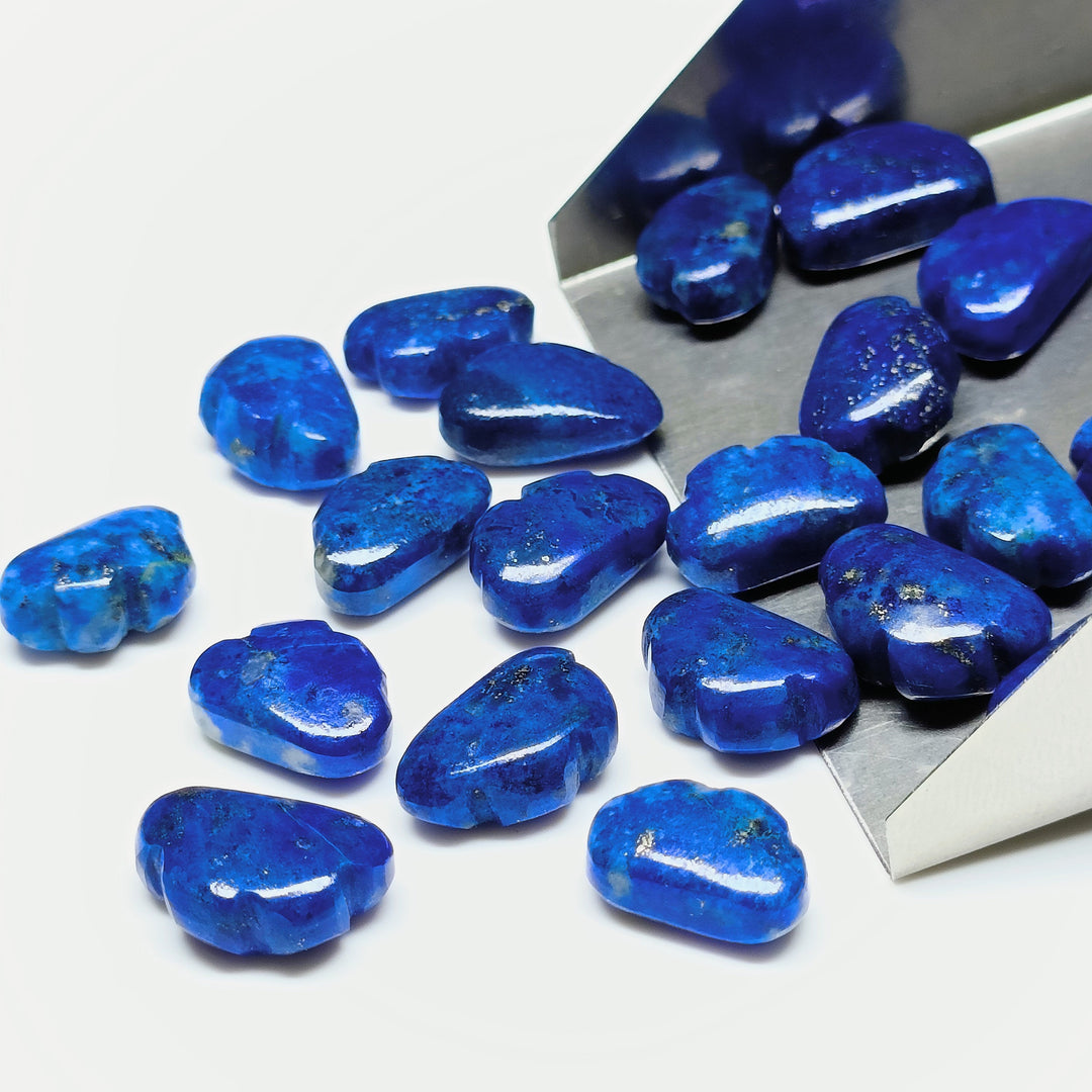 2,3,4,5,6 Pcs  100% Natural Lapis Lazuli Cloud Shape Carved Gemstone  Loose Gemstone, Smooth Carved Gemstone, Gemstone For Jewellery 12X7mm