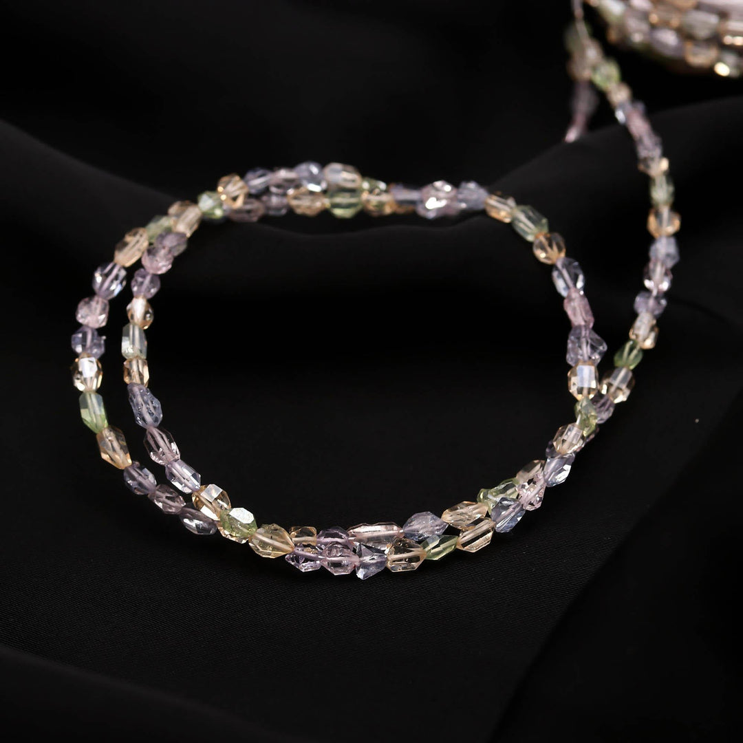 Multi Color Herkimer Quartz Diamond Beads, Colorful Herkimer Straight Drill Diamond Gemstones, 4-6 MM, Diamond Necklace Beads