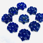Load image into Gallery viewer, 1,2,3,4,5 pcs 100% Natural Lapis Lazuli Flower Shape Carved Gemstone, Flower Shape Carving, Carved Gemstone For Jewellery 19 mm