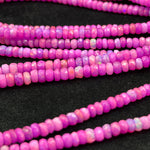 Load image into Gallery viewer, Beautiful Pink Lavender Opal Beads, Flashy Multi Fire Opal Beads, Faceted Rondelle Opal Beads, Welo Opal Beads Strand, 4-5 MM
