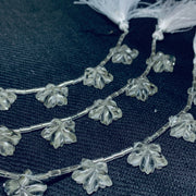 AAA Quality 100% Natural Crystal Quartz Flower Shape Carved Gemstone, Flower Shape Carving, Carved Gemstone For Jewellery 15-16 mm