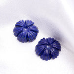 Load image into Gallery viewer, Natural Lapis Lazuli Flower Shape Carving, Blue Lapis Flower Shape Gemstone Beads, Green Flower Charms, 20 MM Reiki Healing Crystal Gifts