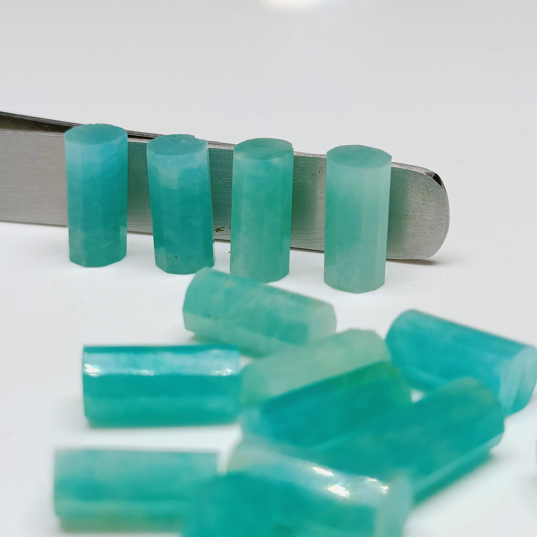 2,3,4,5 pcs AAA Quality 100% Natural Amanzonite Faceted Pipe Shape Loose Gemstone, Loose Gemstone, Gemstone For Jewlery 10X6 mm