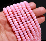 Load image into Gallery viewer, Pink Opal Smooth Rondelle Beads, Plain Opal Beads for Jewelry Making, Wholesale Loose Opal Beads, 8 MM Pastel Dyed Opal for Craft Making