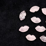 Load image into Gallery viewer, Natural Rose Quartz Carved Lips Shape Beads, Pink Lips Gemstone Beads, Lips Briolette's 14X8 mm, Rose Lips Shape Charm Beads, Jewelry Beads