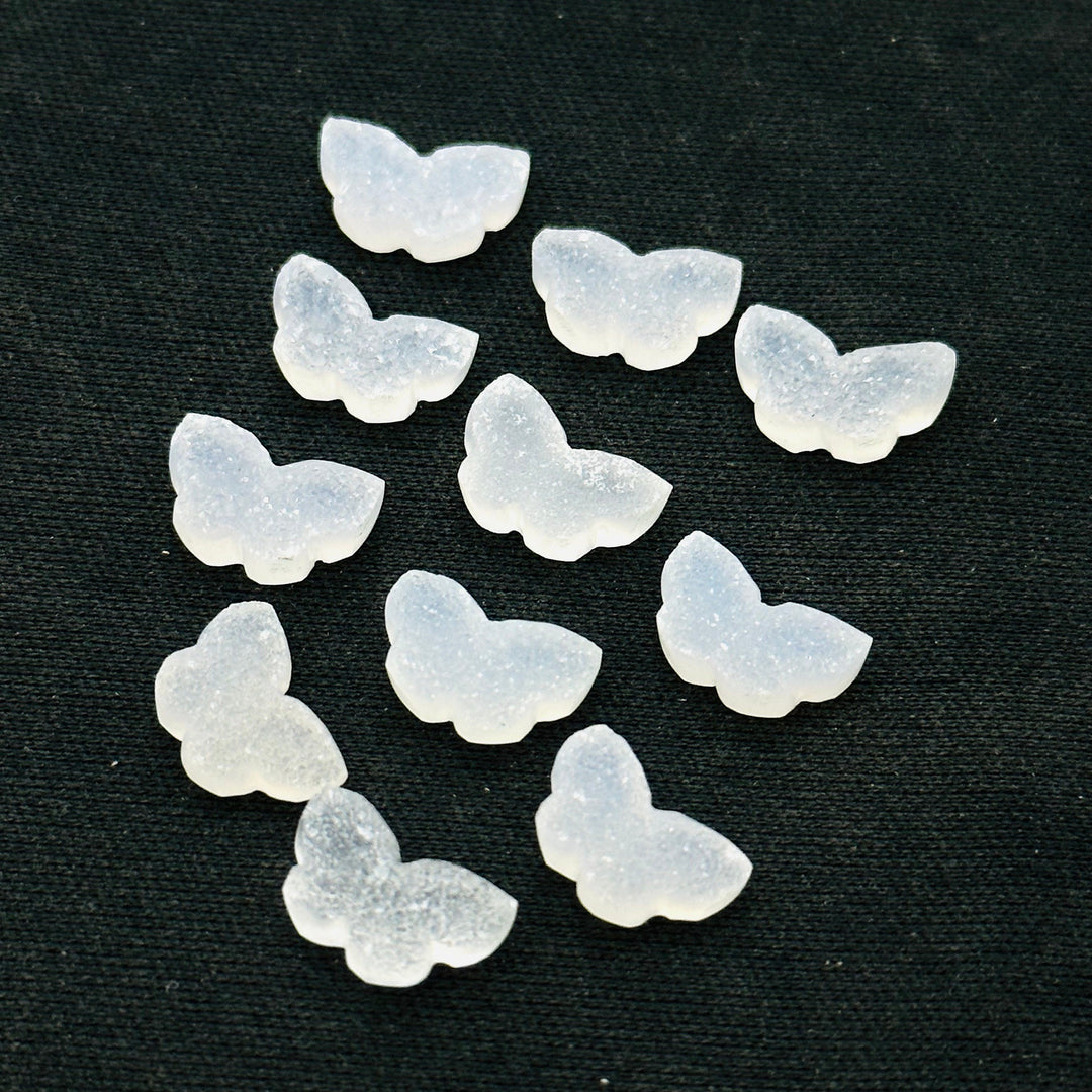 Beautiful Shiny Drusy Butterfly Shape Carving Beads, Drusy Hand carved Gemstone Briolette, Loose Gemstone for jewelry Making Charms12x7mm