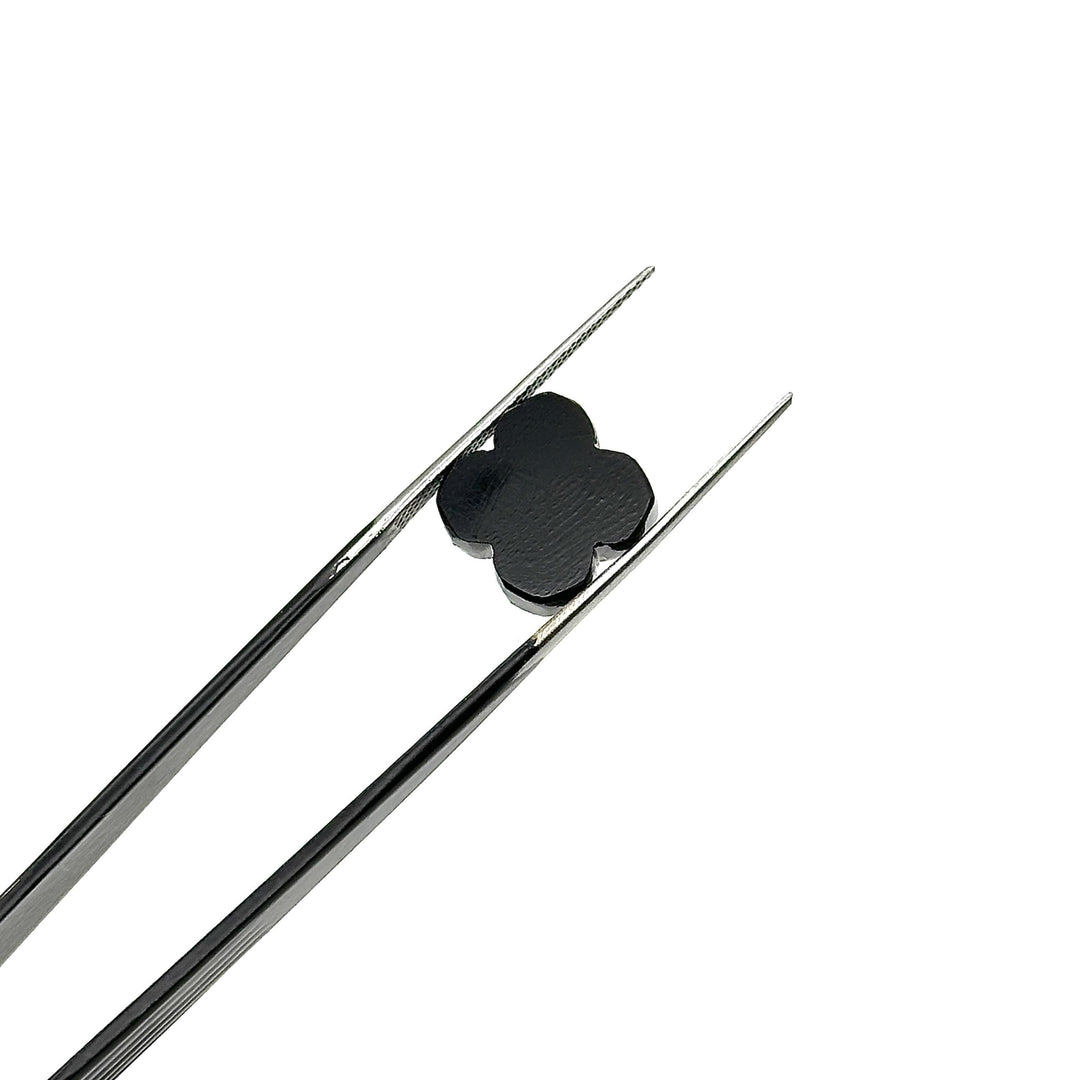 Natural Black Onyx Clover Shape Beads, Four Leaf Clover Shape Gemstone, Loose Wholesale Beads for Jewelry Making, Loose Beads, 12 MM