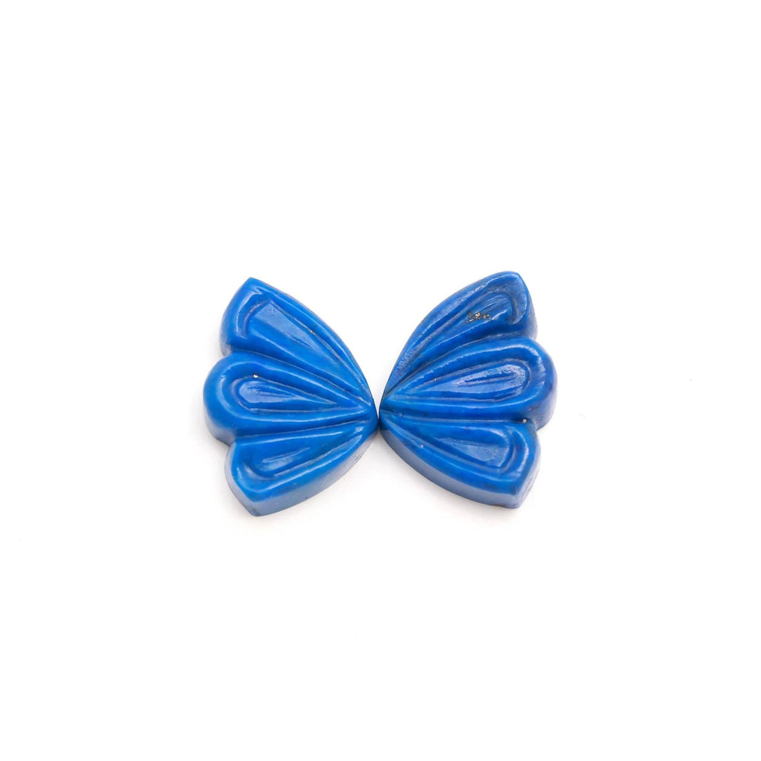 AAA Lapis Lazuli Butterfly Wings Stone, Blue Lapis Wings for Jewelry Making, Carved Gemstone Healing Crystals (16X12 MM, 2 Stones)