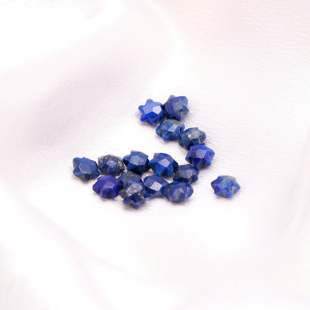 Natural Lapis Lazuli Little Stars, Blue Lapis Lazuli Star Shape Beads, 6 MM Star Shape Gemstone for Jewelry, 6 Sides Carving Star Beads