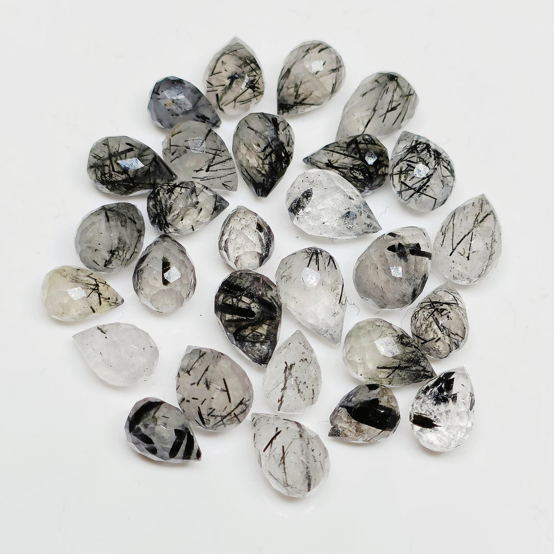 Natural Black Rutile Gemstone Drops: AAA Quality Jewelry Making (3X5-7X4.5mm)