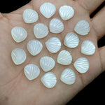 Load image into Gallery viewer, White Moonstone Shell Shape Beads, Natural Moonstone Shell Briolette's, Shell Carving Gemstones For Jewelry 12 mm, Sea Shell Beach Beads