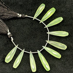 Load image into Gallery viewer, Green Chalcedony Long Drop Shape Briolette's, Faceted Teardrop Beads, 7X30 mm Green Color Drops For Earring Making, Matched Pairs