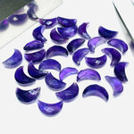 Load image into Gallery viewer, Amethyst Moon Briolette Beads: Faceted Carved Gemstone (12mm)