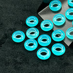 Load image into Gallery viewer, Aqua Chalcedony Donut Shape Gemstones, Aqua Chalcedony Donut Carving, Healing Gemstone Beads, 12 mm Smooth Donut Beads, Gemstone Rings