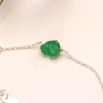 Load image into Gallery viewer, Green Strawberry Heart Bracelet, Quartz Faceted Heart Beads Bracelet, 925 Silver Bracelet, Handmade Jewelry, Women's Gift Chain Bracelet