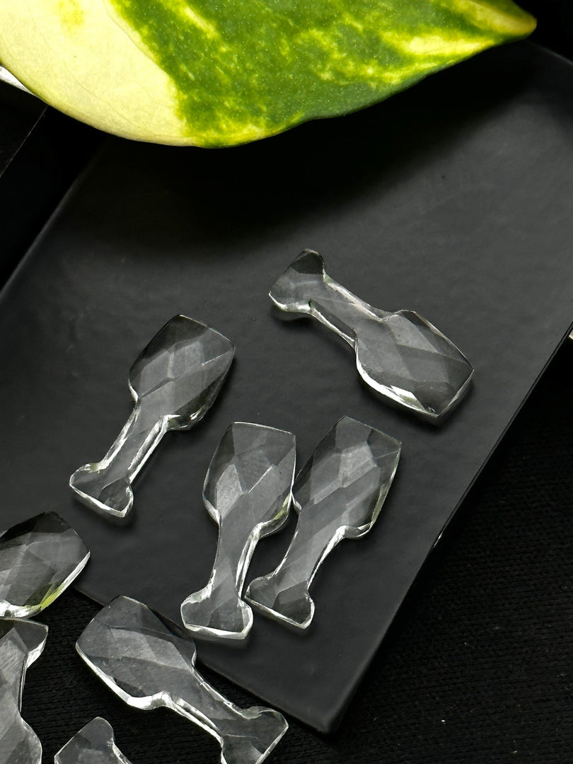 1,2,3,4,5 pcs Pretty Crystal Quartz Wine Glass Shape Carved Gemstone, New Designer Gemstone, Crystal Glass Shape Faceted Briolettes 8X20 MM