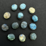 Load image into Gallery viewer, 1,2,3,4,5 pcs Natural Labradorite Scarab Shape Gemstone Beads, Flashy Labradorite beetle Face Beads, Blue Fire Animal Carvings, 10X12 MM