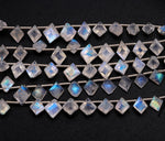 Load image into Gallery viewer, Natural Flashy Diamond Cut Side Drill Beads, Faceted Cut Stone Drill Beads for Jewelry Making, 5-8 MM, Blue Flashy Beads, 4 Inch Strand