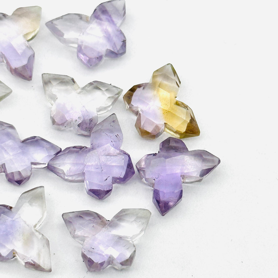 2,3,4,5 pcs Purple Amethyst Butterfly Shape Gemstone Beads, Handmade Butterfly Shape Carving Beads, Amethyst Fancy Briolettes Beads 14x10 MM