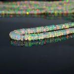 Load image into Gallery viewer, Ethiopian Opal Rondelle Beads: Flashy White Opal Jewelry, 3-5.5mm