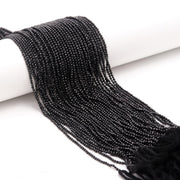 Micro Faceted Black Spinel Round Beads, Natural Black Spinel Micro Mini Beads, 2 MM Beads for Jewelry, 12.5 Inches, Wholesale Beads