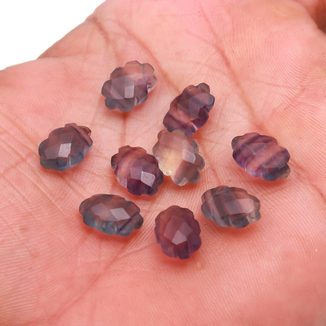 Multi Fluorite Clouds Shape Beads, Rainbow Fluorite Faceted Cloud Beads, Carved Cloud Gemstone Charms, 12 MM, Loose Carved Briolettes