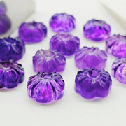 1,2,3,4,5 pcs 100% Natural Amethyst Flower Shape Carved Gemstone, Flower Shape Carving, Carved Gemstone For Jewellery 12 mm