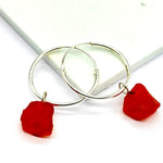 Load image into Gallery viewer, Natural Rough Carnelian Handmade Hoop Earings, Carnelian Dangle &amp; Hoop Earrings For Girls, Fashionable Earrings For Girls, Gift For Her
