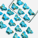 Load image into Gallery viewer, Faceted Copper Turquoise Butterfly Beads: Carved Gemstone (14x10 MM)