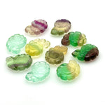Load image into Gallery viewer, Natural Fluorite Carved Shell Beads, Hand Carved Snail Shell Shape Gemstone, Seashell Charm 16 MM Rainbow Fluorite Shells For Jewelry Making