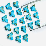 Load image into Gallery viewer, Faceted Copper Turquoise Butterfly Beads: Carved Gemstone (14x10 MM)