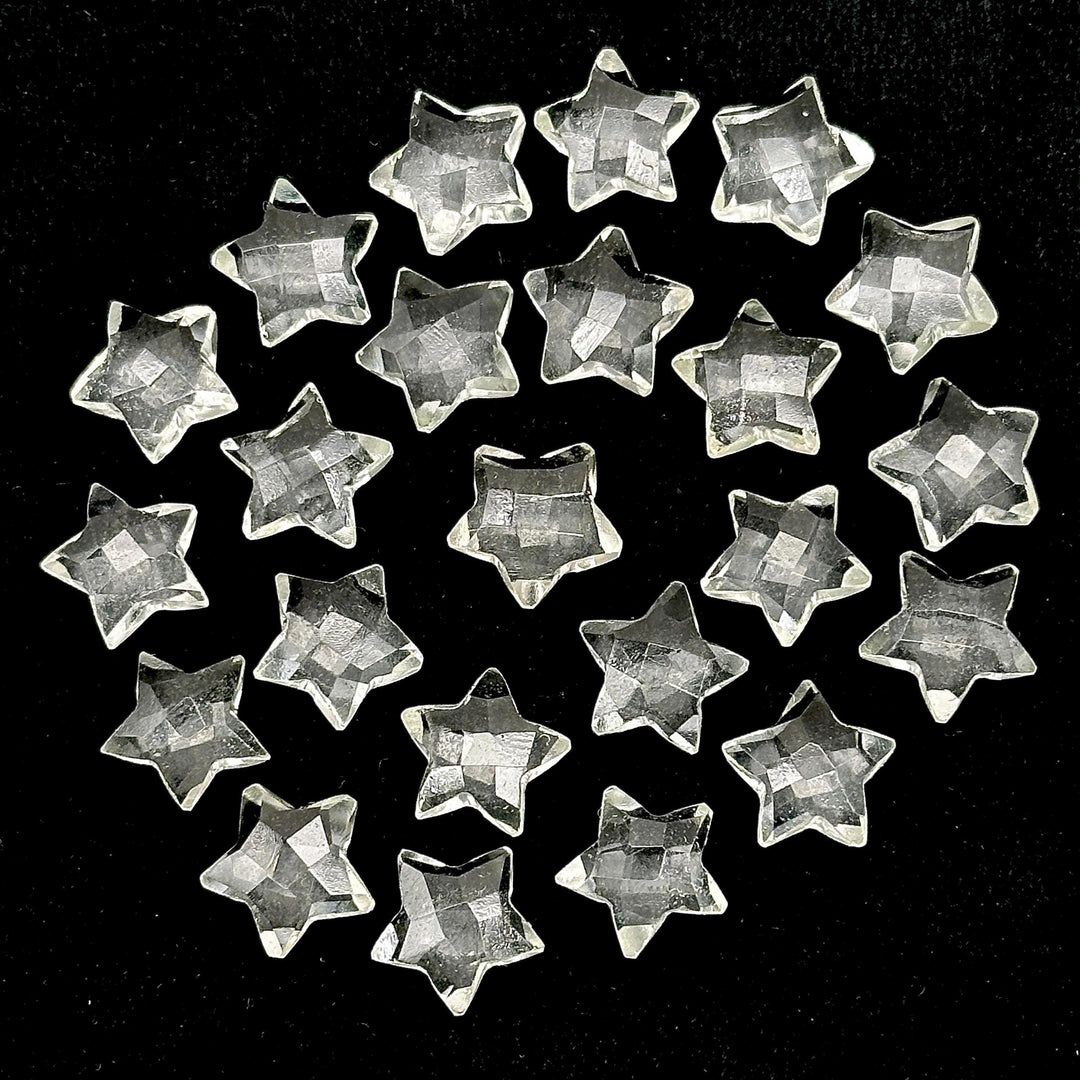 Natural Crystal Quartz Star Shape Briolettes, AAA Clear Quartz Faceted Star Beads, Wholesale Loose Beads for Jewelry, 12 MM, Star Crystals