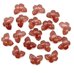Load image into Gallery viewer, Pretty Pink Strawberry Butterfly Shape Beads, Strawberry Hand Carved Butterfly Briolettes, Gemstone Carvings, 13 MM, Loose Butterfly Charms