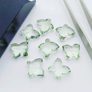 Natural Green Amethyst Butterfly Shape Carving Gemstone Beads, Hand Carved Butterfly Beads, Smooth Butterfly Jewelry Charms 13X9-14X10 MM