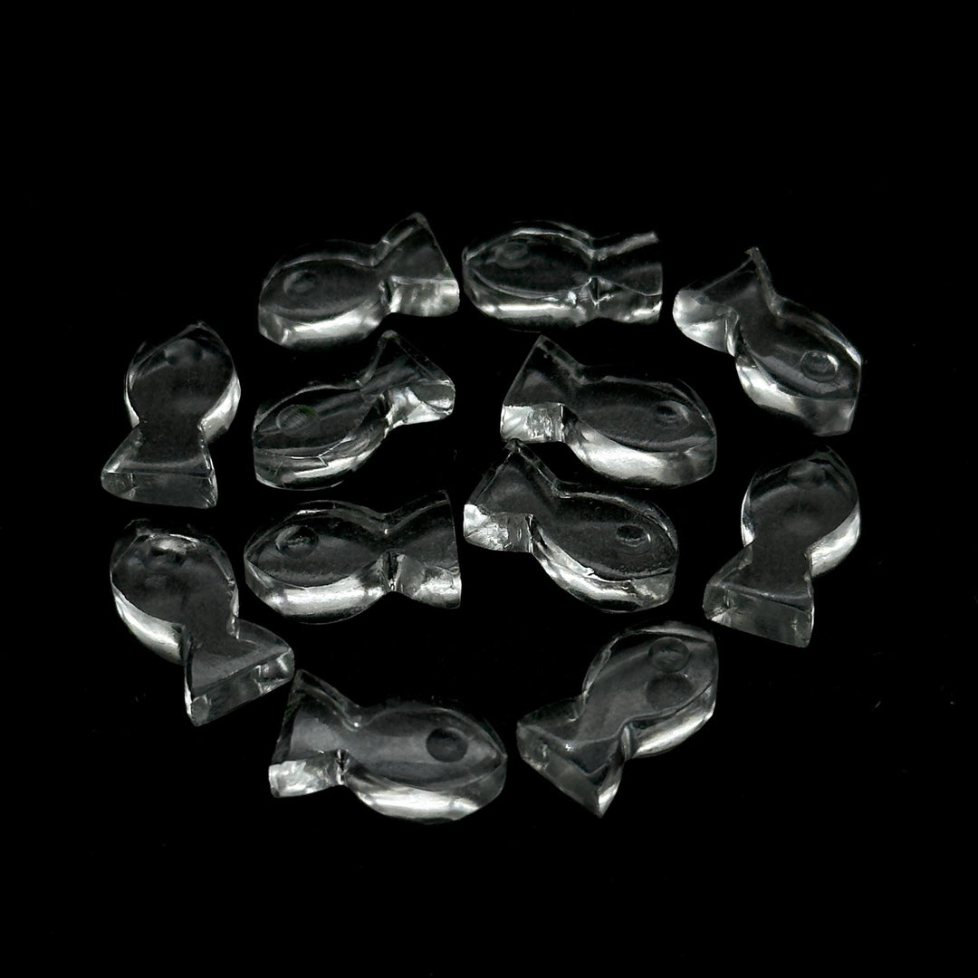 Natural Crystal Quartz Fish Charm Beads, Fancy Fish Shape Carved Gemstone, 7X14 MM, Goddess Power Stone Carving, Jewelry Making Diy Beads