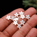 Load image into Gallery viewer, Mini Pearl Jasmine Flower for Jewelry Making, Mother of Pearl Flower Shape Carving, Pearl Flowers, 8 MM Center Hole Bead