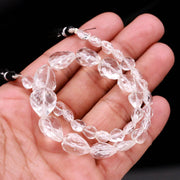 Natural Crystal Quartz Heart Shape Faceted Beads, 7 - 13 MM, 11 Inches Strand, Crystal Straight Drill Hearts for Jewelry Making