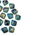 Load image into Gallery viewer, Neon Blue Copper Turquoise Leaf Beads, Faceted Briolette (10x12 mm)