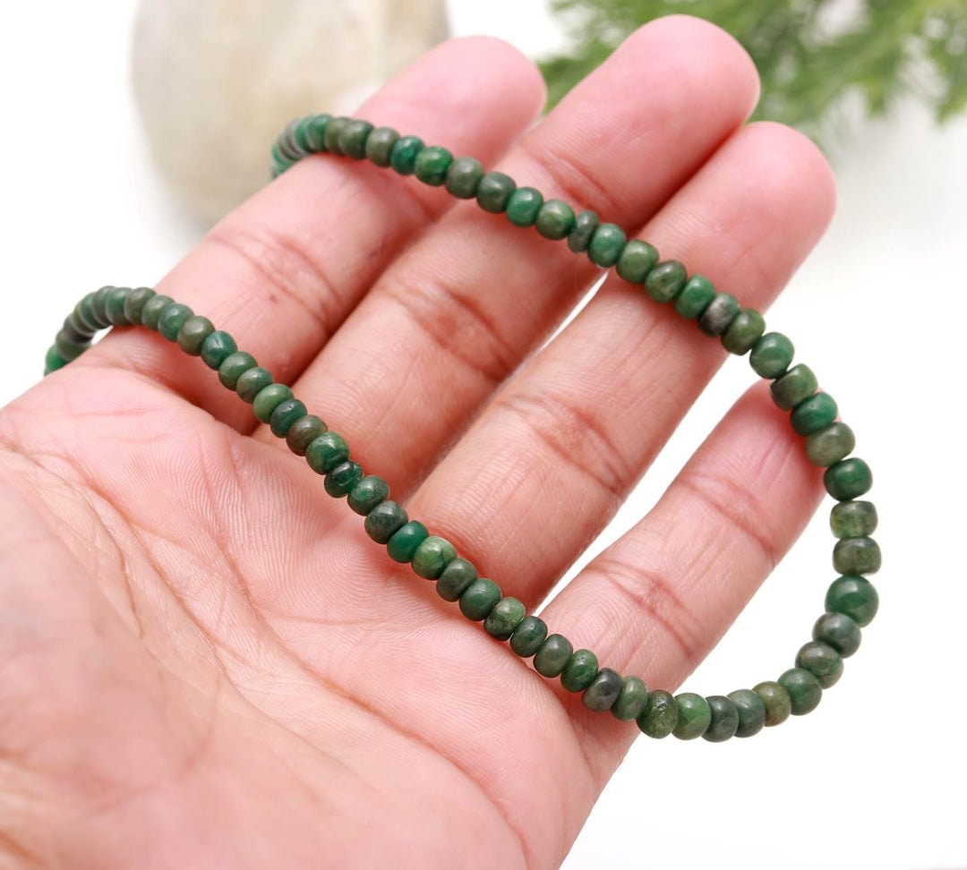 Beryl Emerald Beads Necklace, Green Emerald Beaded Gemstone Necklace, Sterling Silver Handmade Jewelry, Dyed Emerald Jewelry, Gift for Women