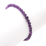 Load image into Gallery viewer, Pretty Amethyst Round Beads Bracelet, Purple Amethyst Beads Bracelet, February Birthstone Gift For Her, 925 Silver Bracelet For Her 4-4.5 MM