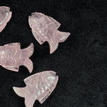 Load image into Gallery viewer, Genuine Rose Quartz Fish Carving, Hand Carved Fish Shape Gemstone, Natural Rose Quartz, 17X26 MM, Feminine Energy Fish Charm Healing Crystal