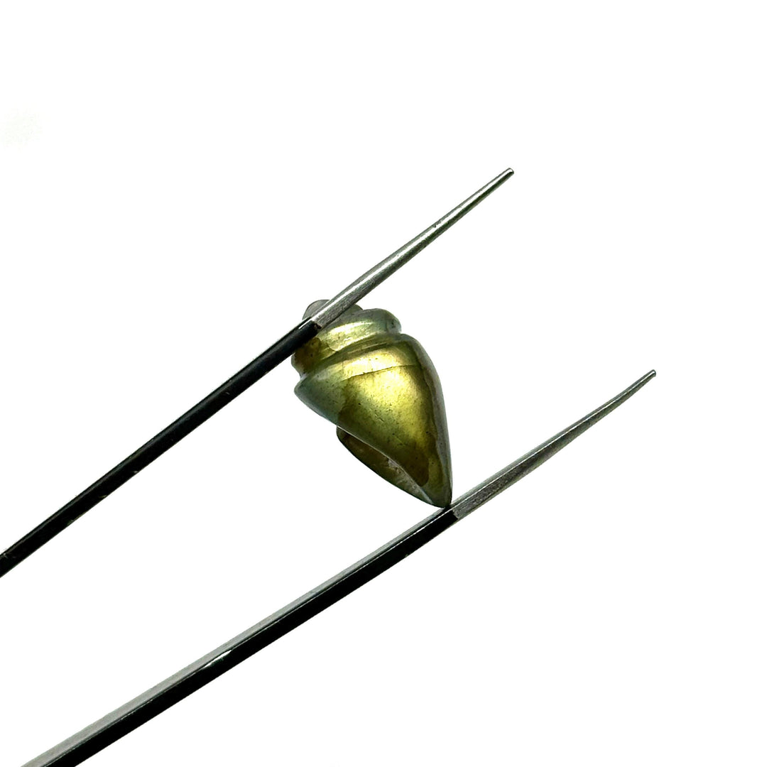 Natural Labradorite Conch/Snail Shell Shape Carving, Flashy Labradorite Hand Carved Shell Shape Gemstone Beads 18X10 MM Loose Shell Gemstone