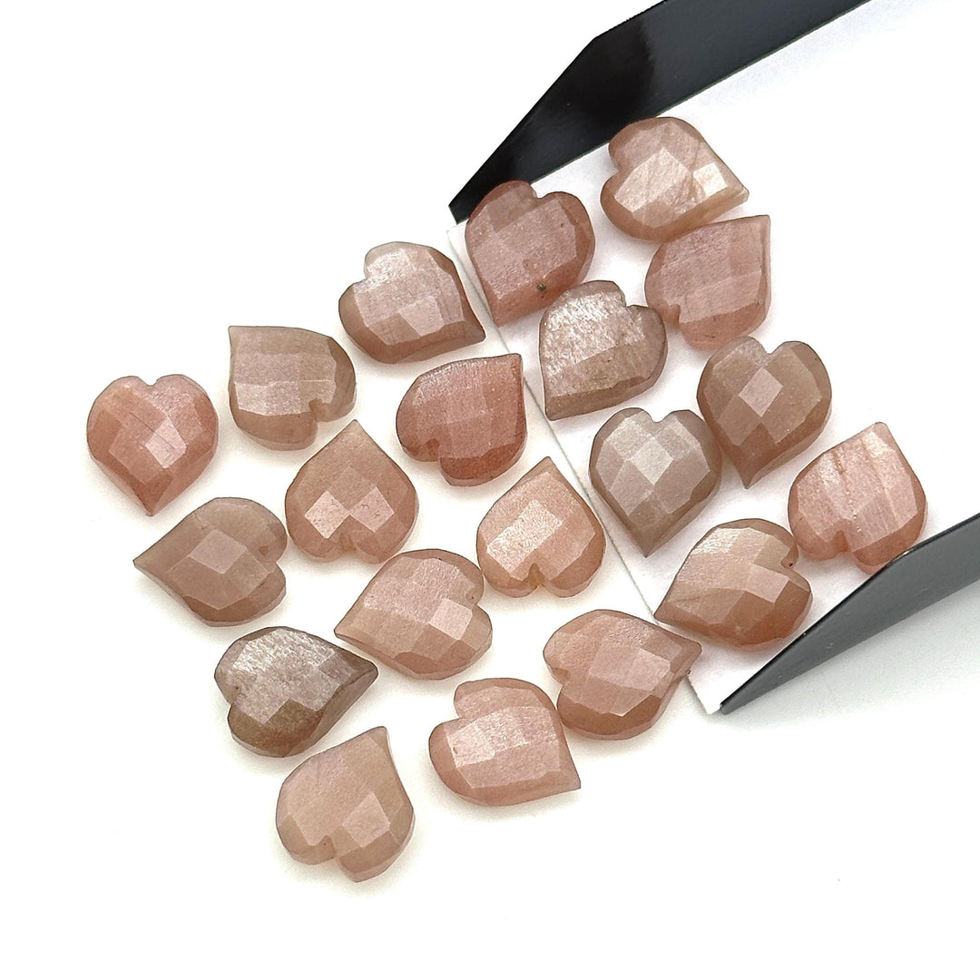 Chocolate Moonstone Heart Shape Beads, Natural Moonstone Hand Carved Heart Charms for Jewelry Making, Heart Shape Briolette's, 13 MM