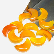 2,3,4,5,Pcs  Natural Carnelian Carved Moon Shape Briolettes,  Faceted Carved Moon Shape Gemstone For Jewellery, Moon Shape Briolettes 17 mm