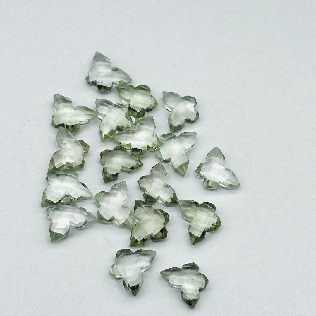 Natural Green Amethyst Butterfly Shape Gemstone Beads, Loose Faceted Gemstone Carving, Amethyst Jewelry Making Wholesale Beads, 14x10 MM