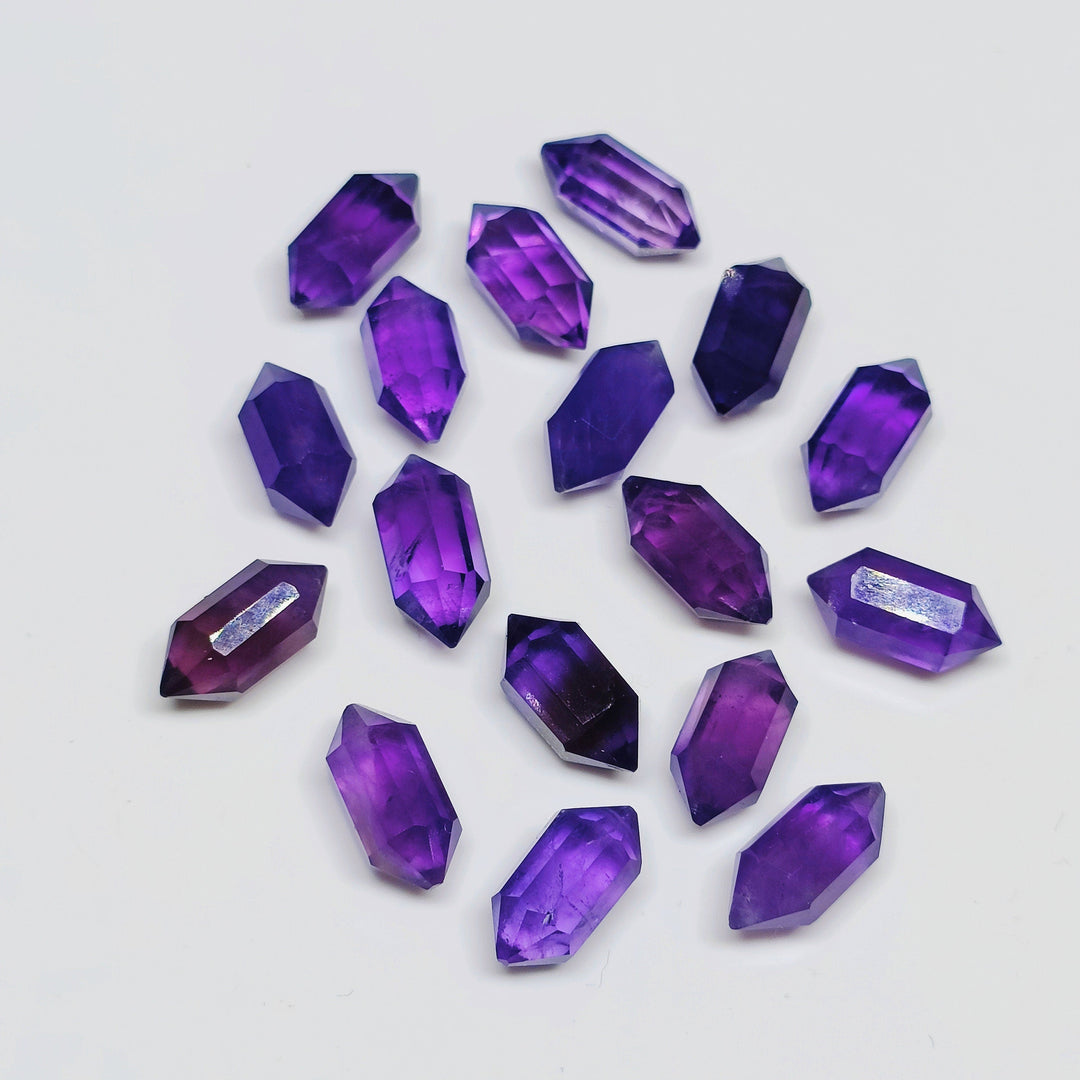 Natural Amethyst Faceted Pencil Shape Gemstone, AAA Amethyst Loose Gemstone Beads, Double Point Pencil Shape Charm Beads, 10 MM
