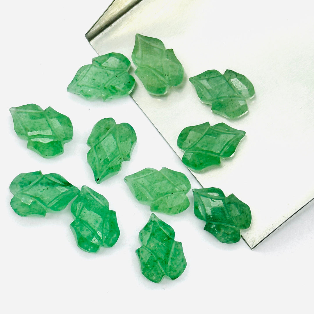 Natural c Shape Carving Gemstone Beads, 9X13 MM Leaf Shape Loose Briolette's, Green Leaves For Jewelry, Wholesale Beads