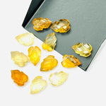 Load image into Gallery viewer, Natural Citrine Leaves Shape Carving Gemstone Beads, 9X13 MM Leaves Shape Loose Briolette's, Summer Leafs Beads, Wholesale Carving Beads